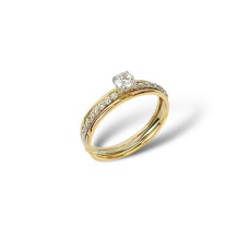 Золота каблучка з фіанітом  Артикул 1/1099