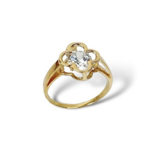Золота каблучка з фіанітом  Артикул 1/1035