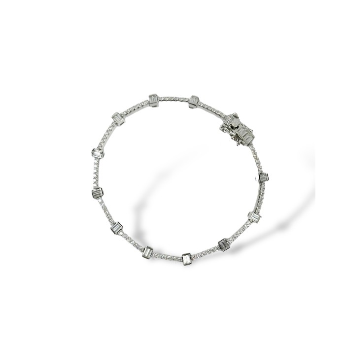 Срібний браслет з фіанітами. Розмір 18.5.  Артикул : TR-03-00010-10.