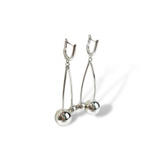 Срібні сережки з кульками. Артикул : TR-02-00036.