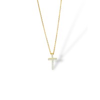 Золотий хрестик з цирконієм Розмір 40-45 Артикул 811204