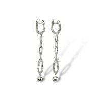 Срібні сережки з фіанітами Артикул CZ A20096/1