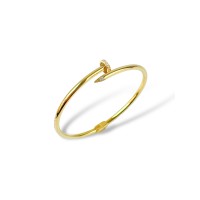 Золотий браслет "Цвях" з фіанітами Розмір 17.5 Артикул GS-04-BraceletNailG-10