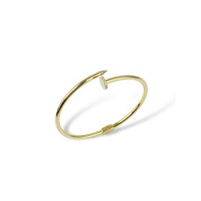 Золотий браслет "Цвях" з фіанітами Розмір 17.5 Артикул GS-04-BraceletNailG-10