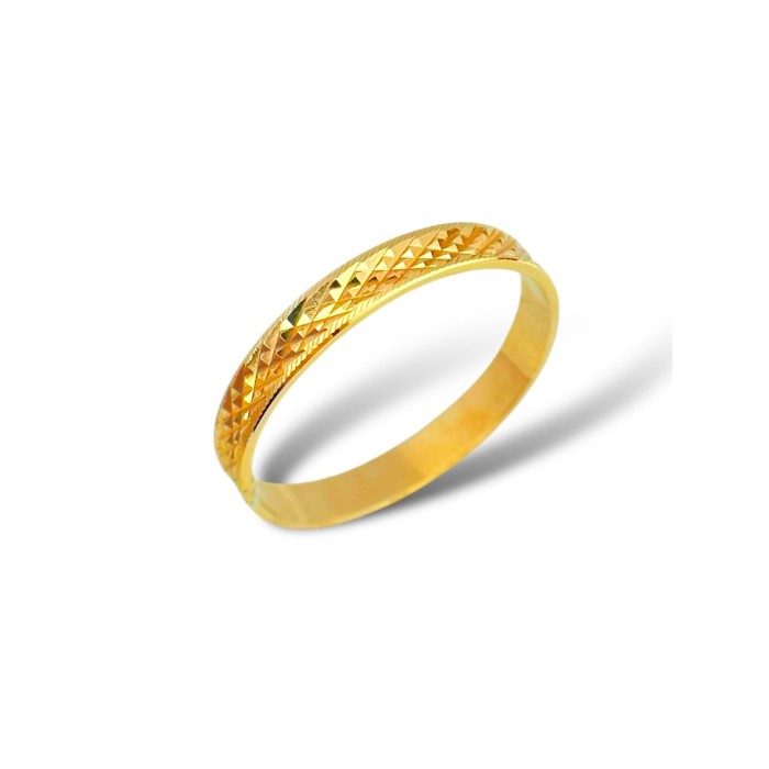 Золота обручка з алмазною гранню Розмір 16  Артикул к146