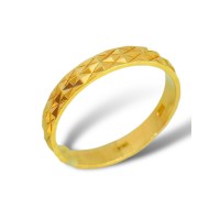 Золота обручка з алмазною гранню Розмір 16,5 Артикул К10020