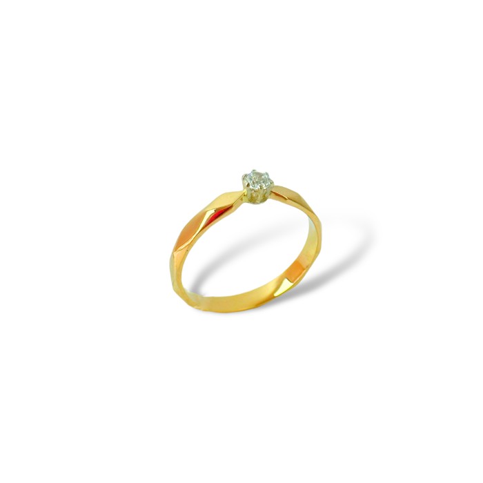 Золота каблучка на пропозицію з фіанітом  Артикул 2092