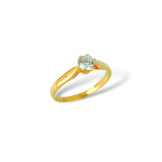 Золота каблучка на пропозицію з фіанітом  Артикул 1936