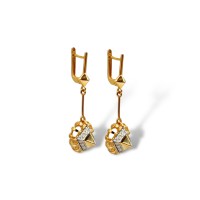 Золоті сережки з підвісками . Артикул 420417