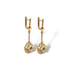 Золоті сережки з підвісками . Артикул 420417