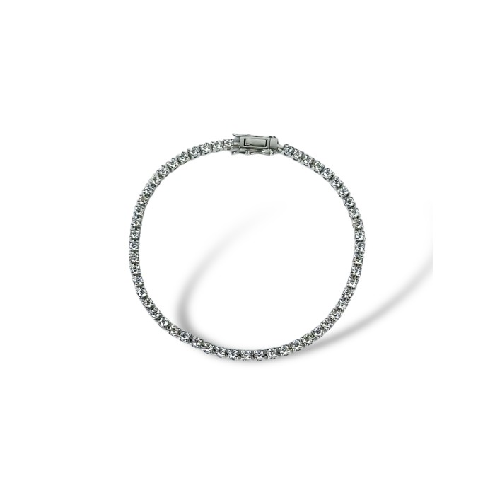 Золотий браслет з білого золота та діамантами Розмір 16,5 Артикул 55109