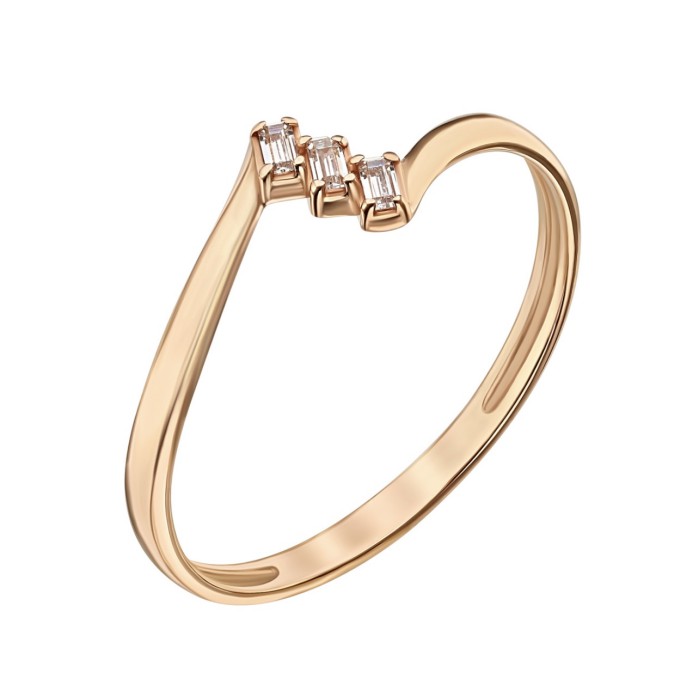 Золота каблучка з фіанітами Розмір 17 Артикул 380595