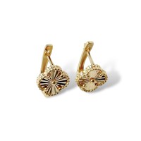 Золоті сережки "Листок щастя" Артикул GS-02-GOO-PND