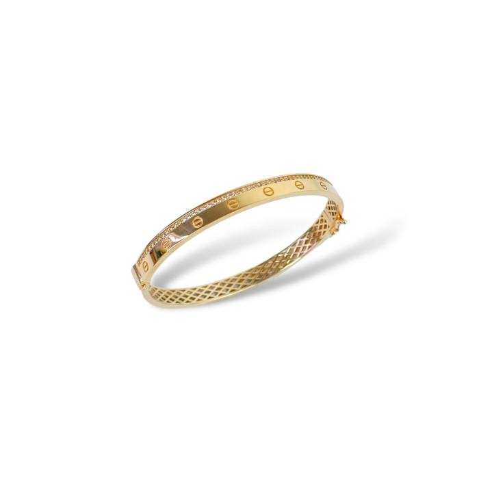 Золотий браслет з фіанітами .0 Артикул GS-04-BraceletCRT01G-10